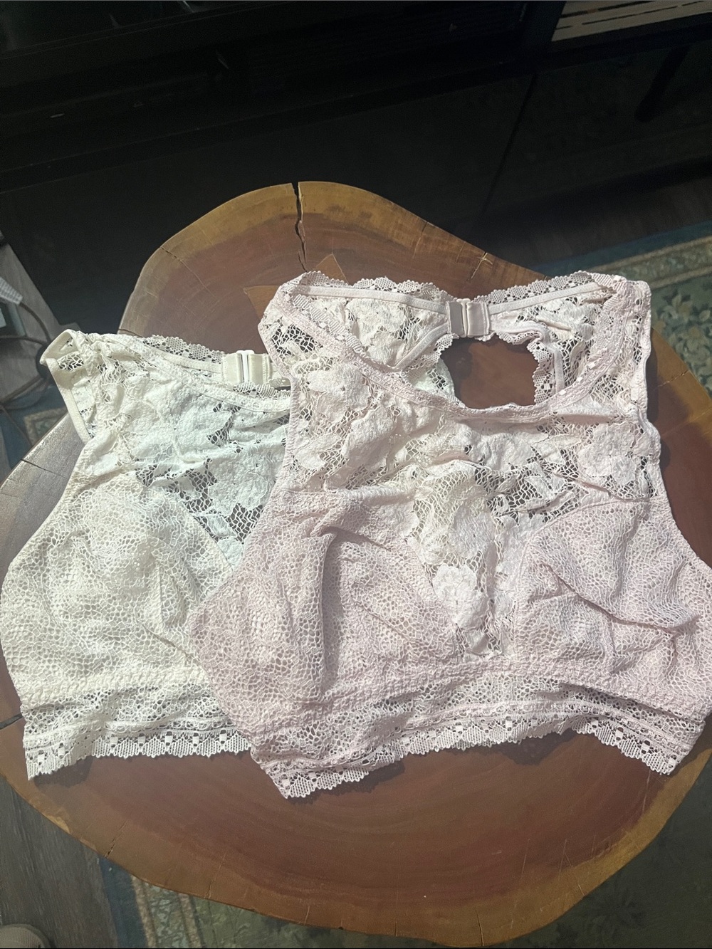 VS Lace Bralette Twin Set - Ivory and Blush